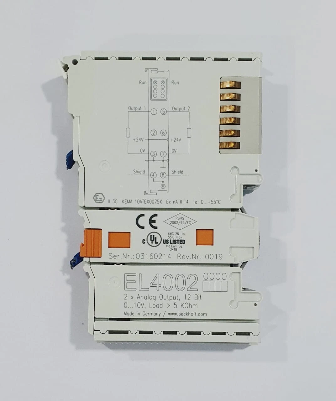 Beckhoff EL4002 EtherCAT 2-Channel Analog Output Terminal  - 